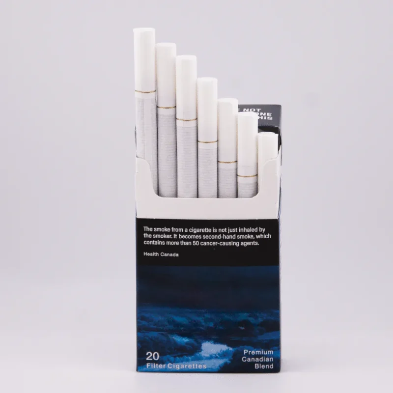 Open Pack of Canadian Classics Silver cigarettes