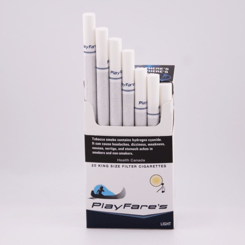 Open Pack of Playfares Light cigarettes